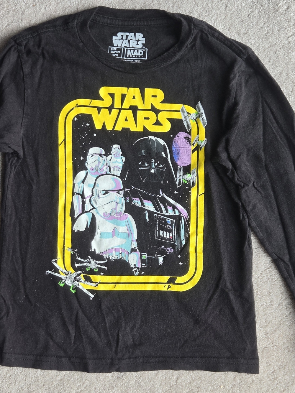 Star Wars Kids' Black Long Sleeve Graphic Tee - Mad Engine